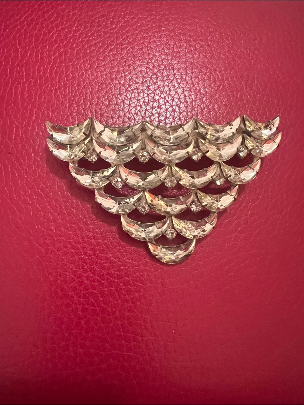 ✨ Vintage Art Deco Rhinestone Barrette 4" Glass Crystal Hair Clip